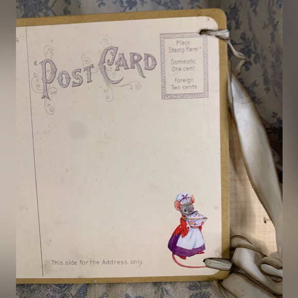 VTG Large Little Bo Peep Postcard with Bow & Glitter Illustrated by Jean D. Howe - Picture 8 of 9